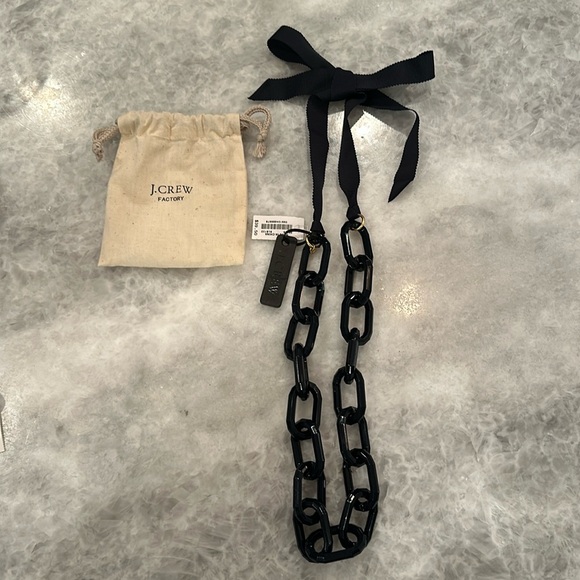 J. Crew Factory Jewelry - NWT J. Crew Factory Chain Link Necklace, Navy, Pouch